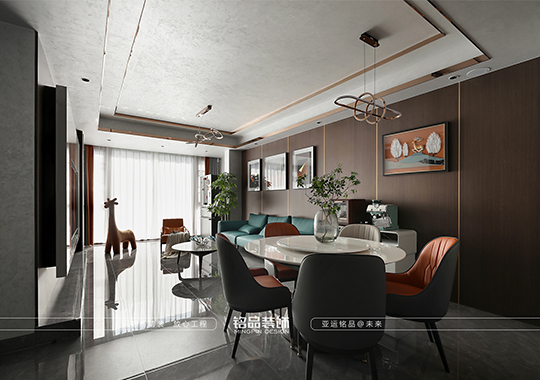 富阳玖望183m²叠排现代轻奢装修案例